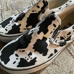 COPY - Custom Cow print slip on Vans